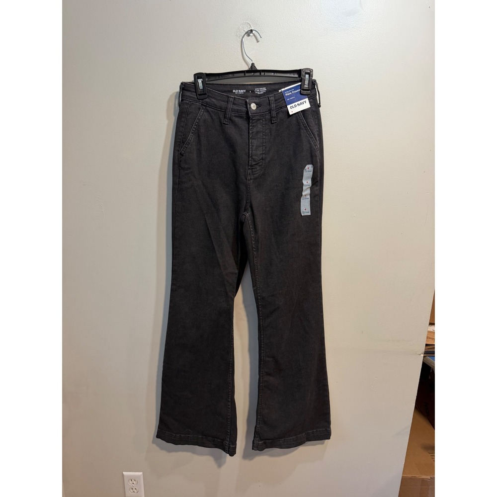 Old Navy Extra High-Rise Flare Trouser Washed Black 360 Stretch Jeans Size 4
